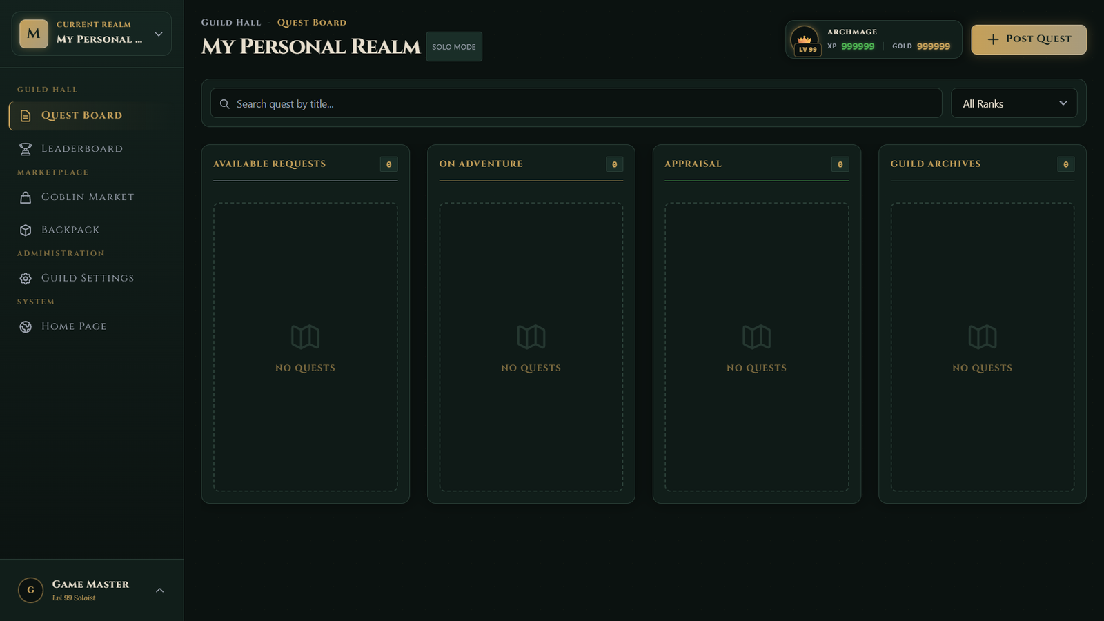 App Dashboard Mockup